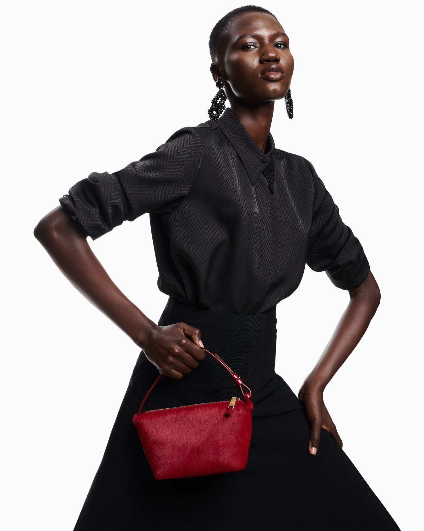 Jupe longue évasée en viscose stretch Diapositive 5