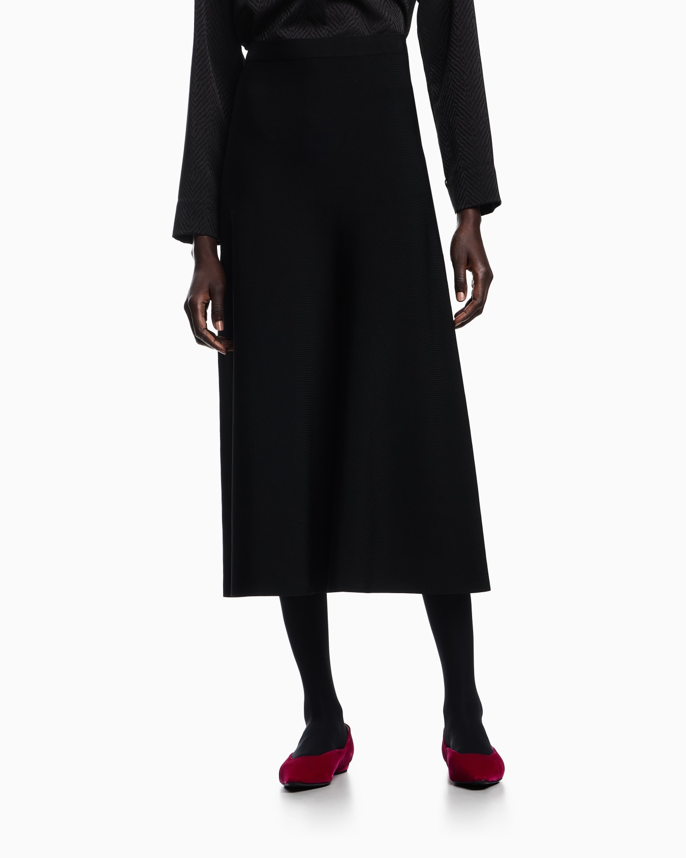 Jupe longue évasée en viscose stretch Diapositive 3