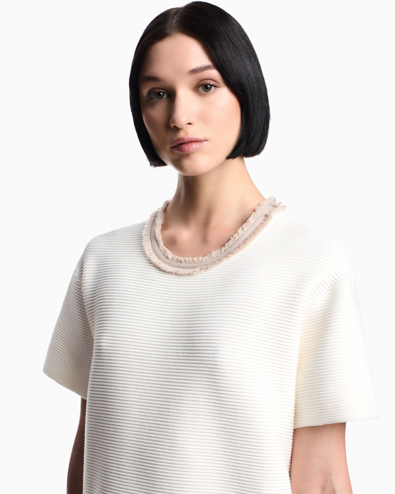 Ottoman fabric dress with fringed details Slide 2