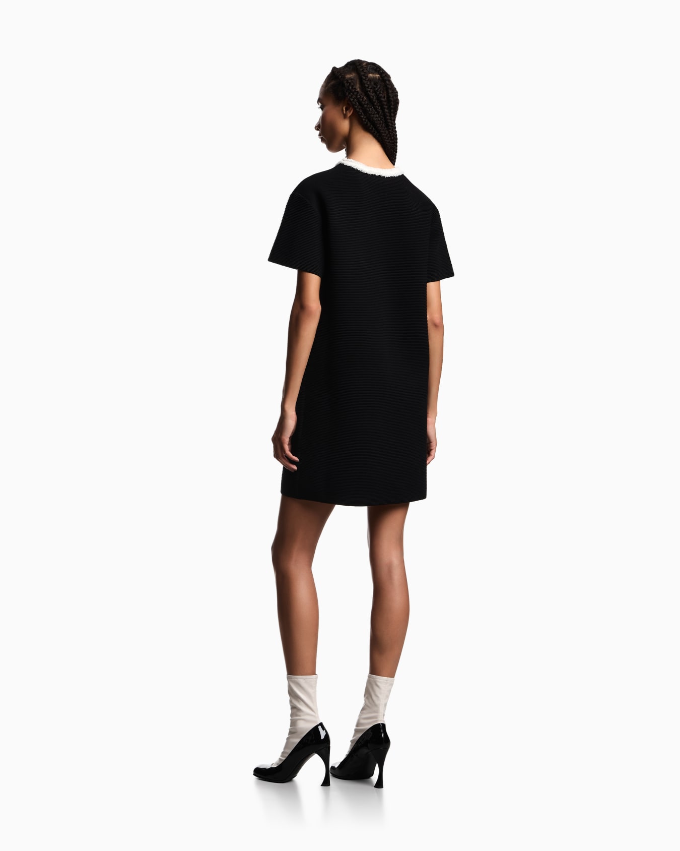 Ottoman fabric dress with fringed details Slide 2