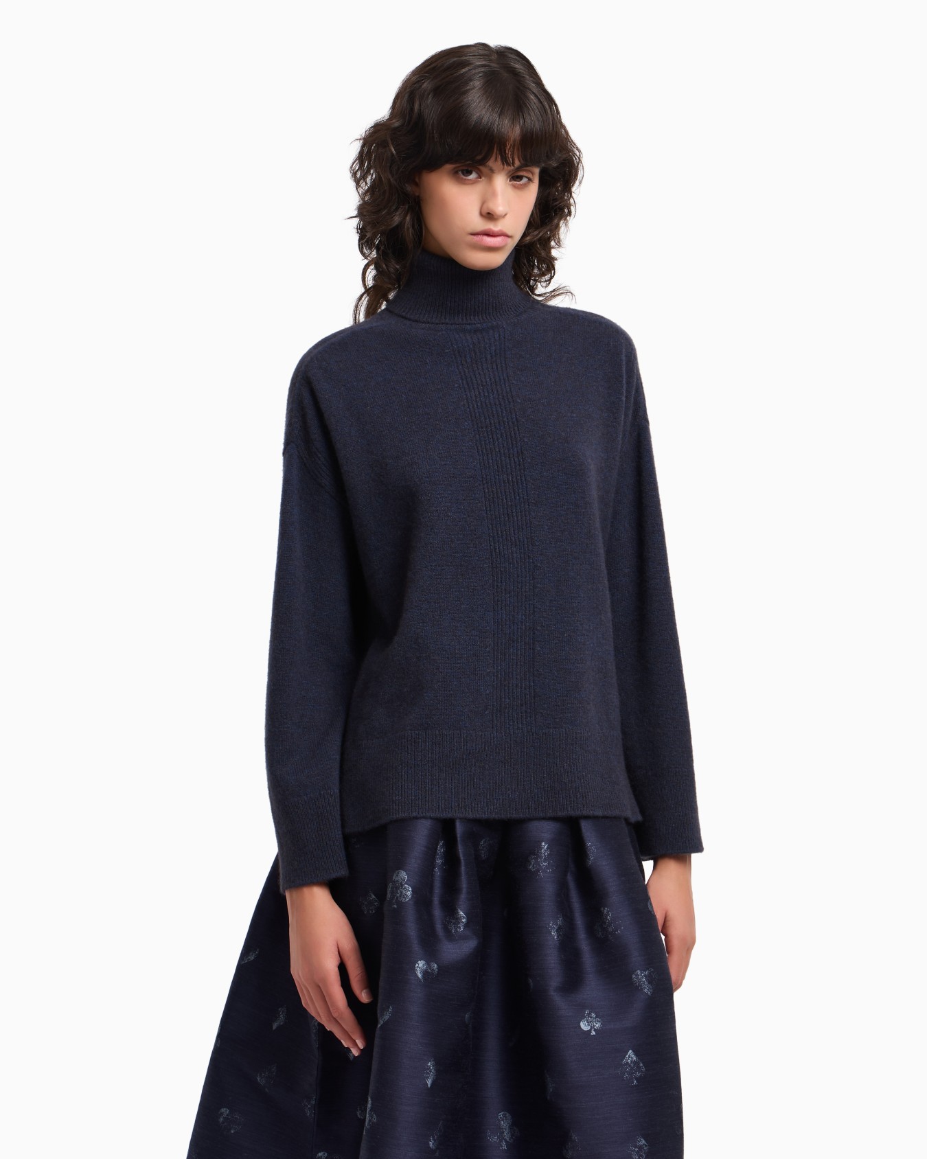  Pull à col roulé en laine de yak mélangée Diapositive 3