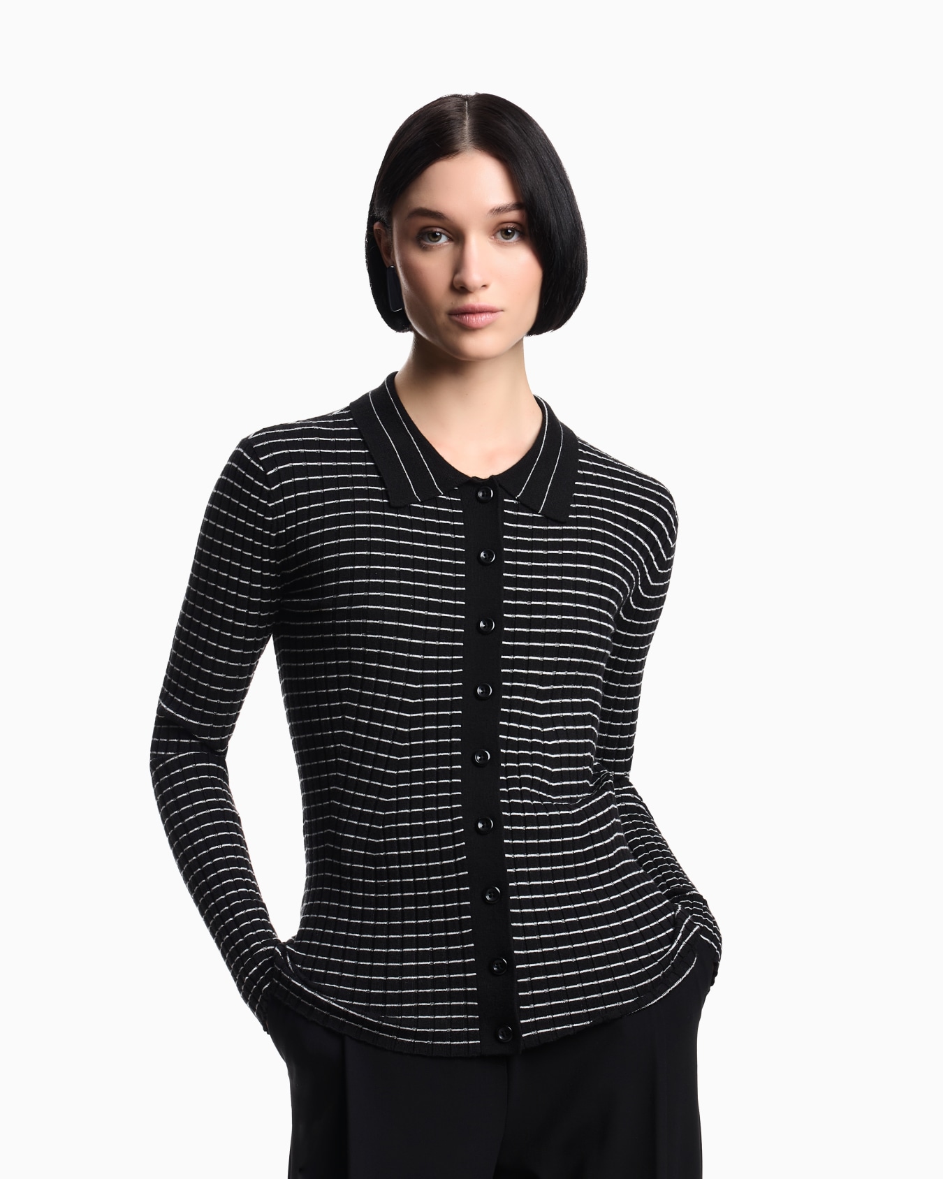 Gerippter Cardigan mit Streifen-Muster Folie 3