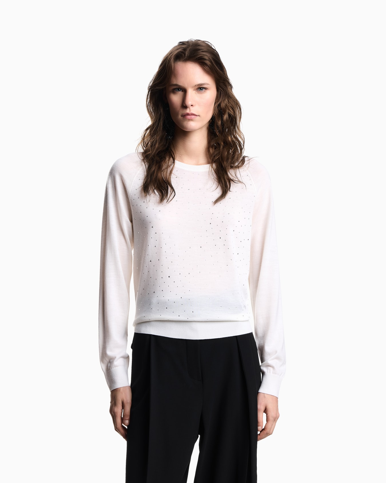 Jersey de punto jersey de lana virgen con microstrass Diapositiva 3