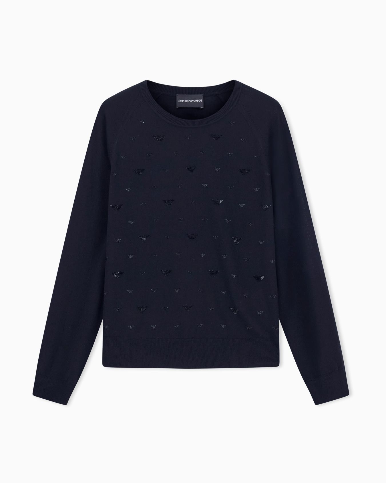 Pull en laine vierge rase avec micro-strass Diapositive 0