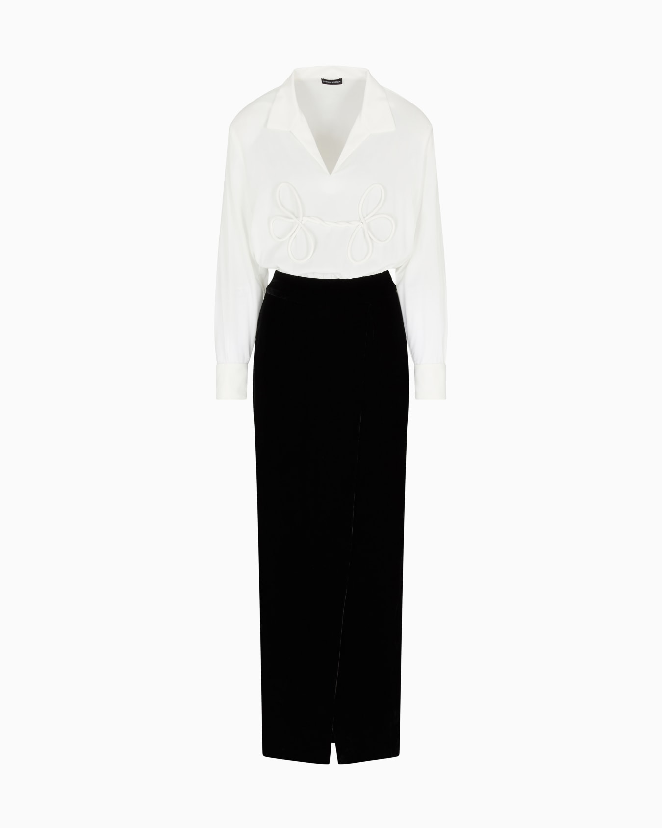 ASV Jeu de Cartes velvet dress with a two-piece effect Slide 0