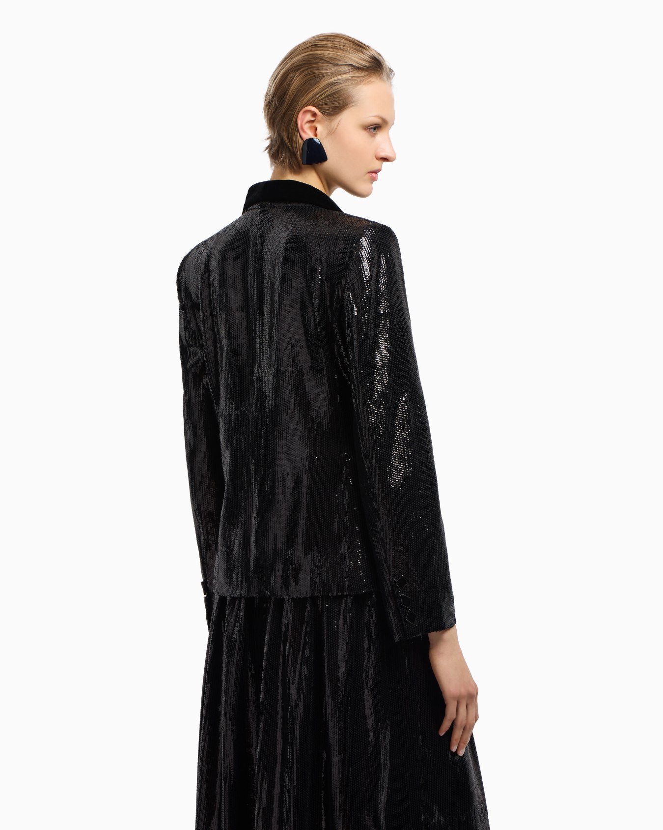 Double-breasted blazer with all-over sequins Slide 3