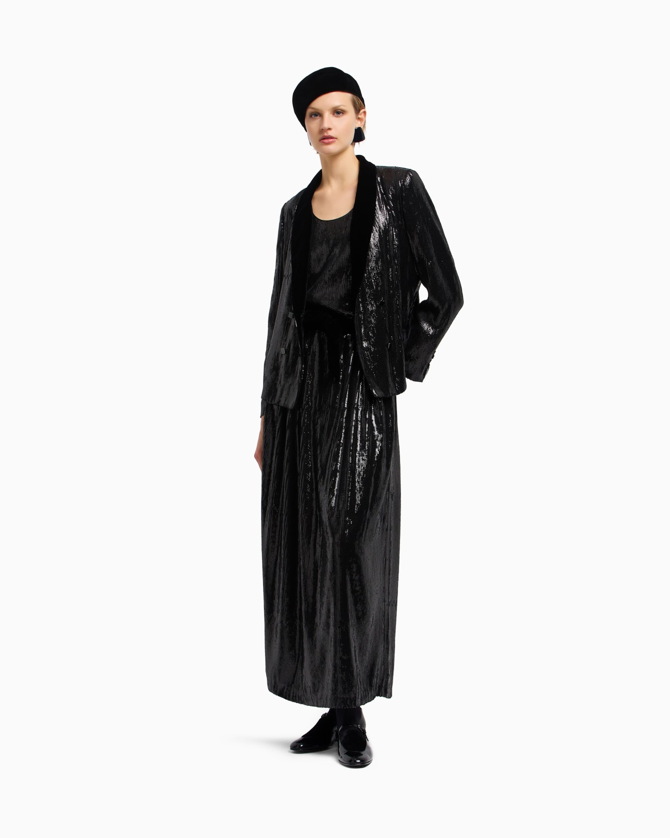 Long skirt with all-over sequins Slide 2