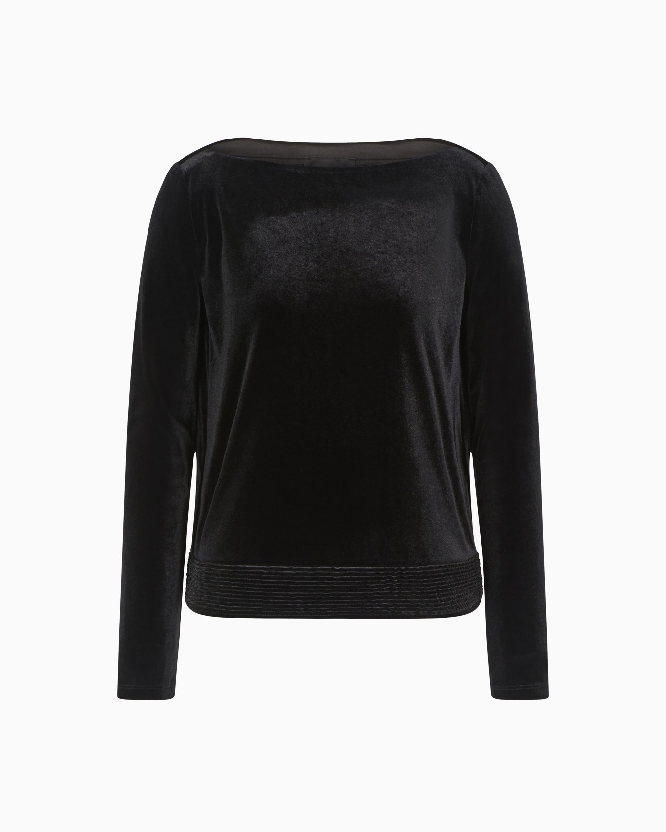 Stretch chenille boat-neck sweatshirt Slide 0