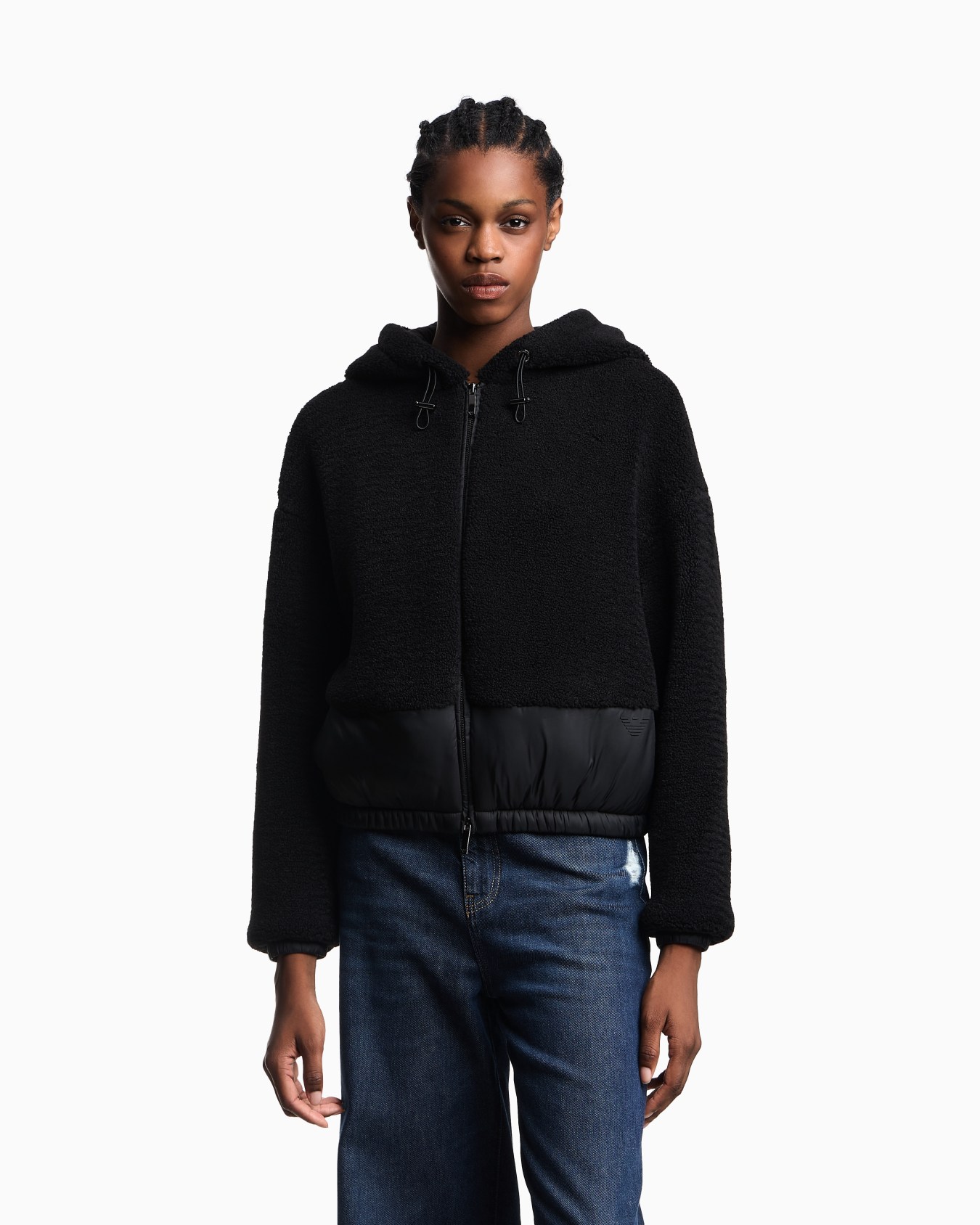 Blouson avec fermeture zippée et capuche en sherpa Diapositive 3