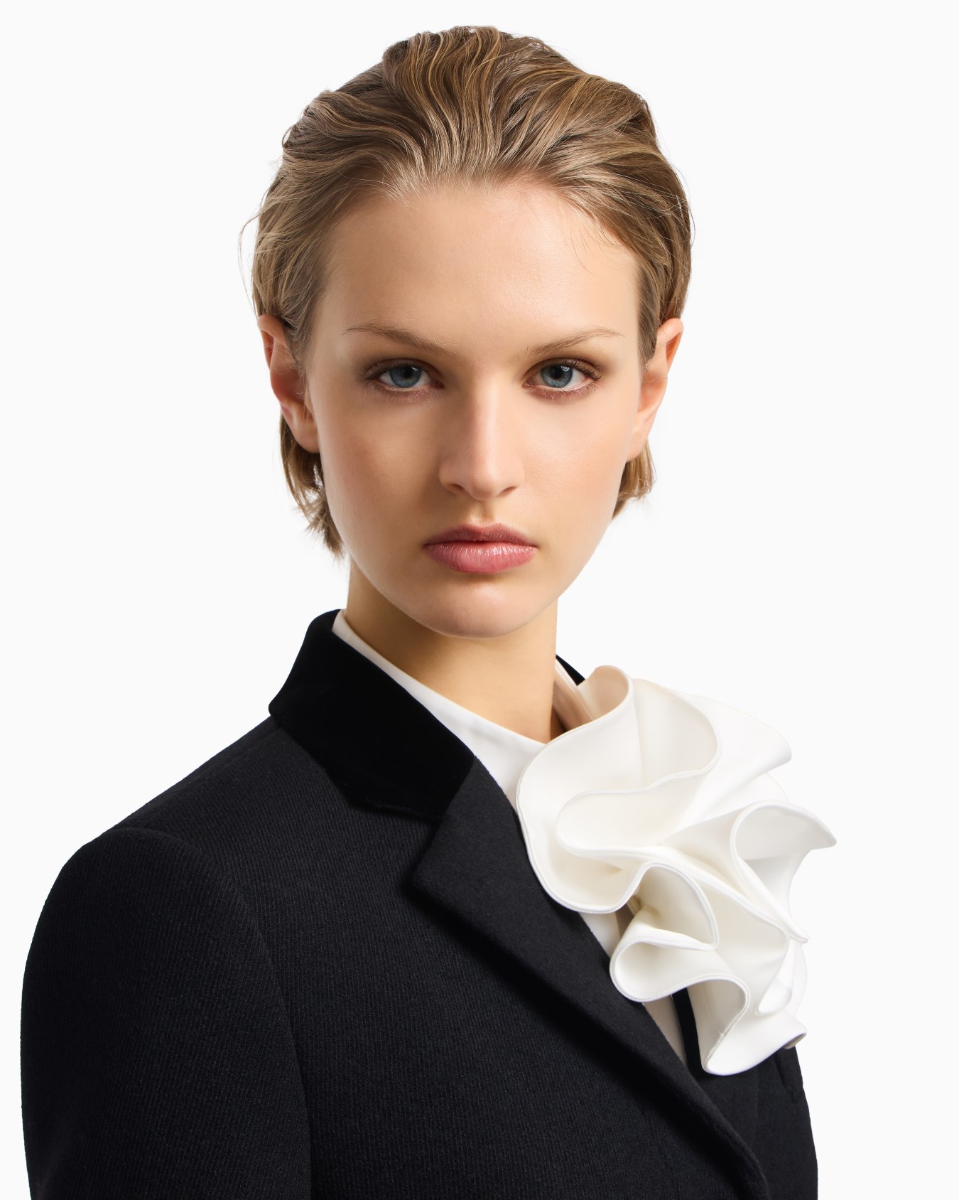Cappotto con rever in cavalery di lana Slide 4
