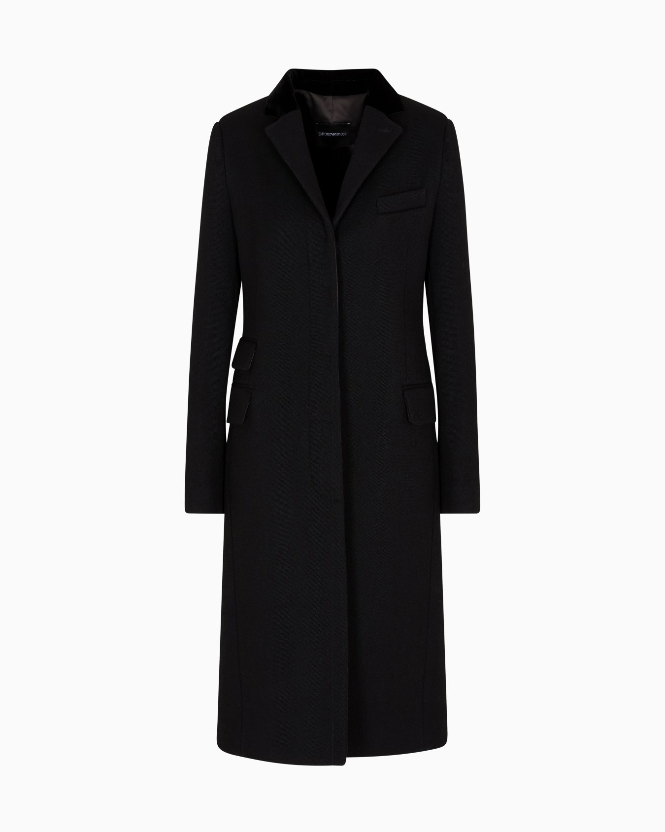 Cappotto con rever in cavalery di lana Slide 0