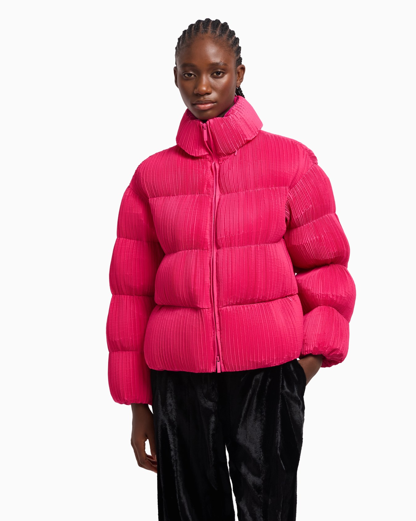 Pleated technical fabric jacket Slide 2