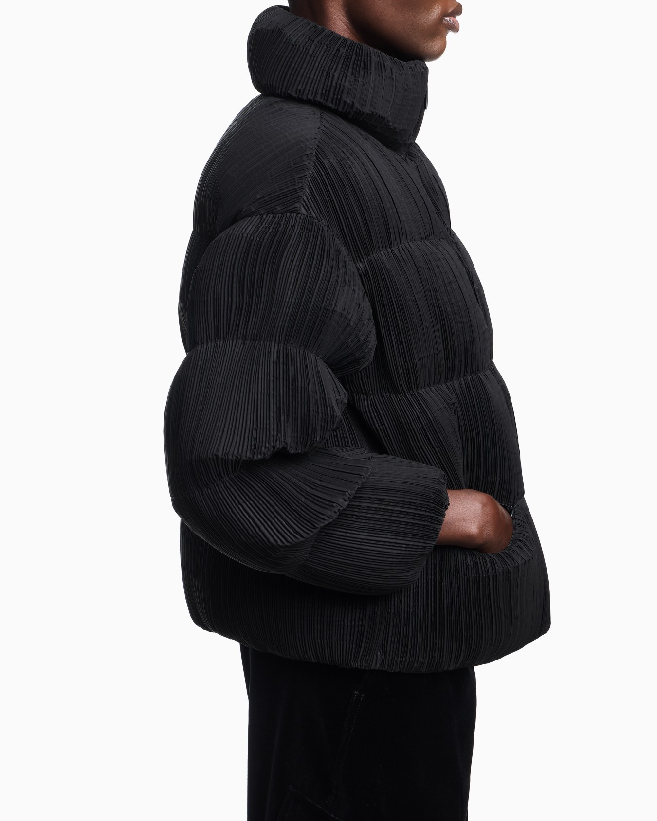 Pleated technical fabric jacket Slide 4