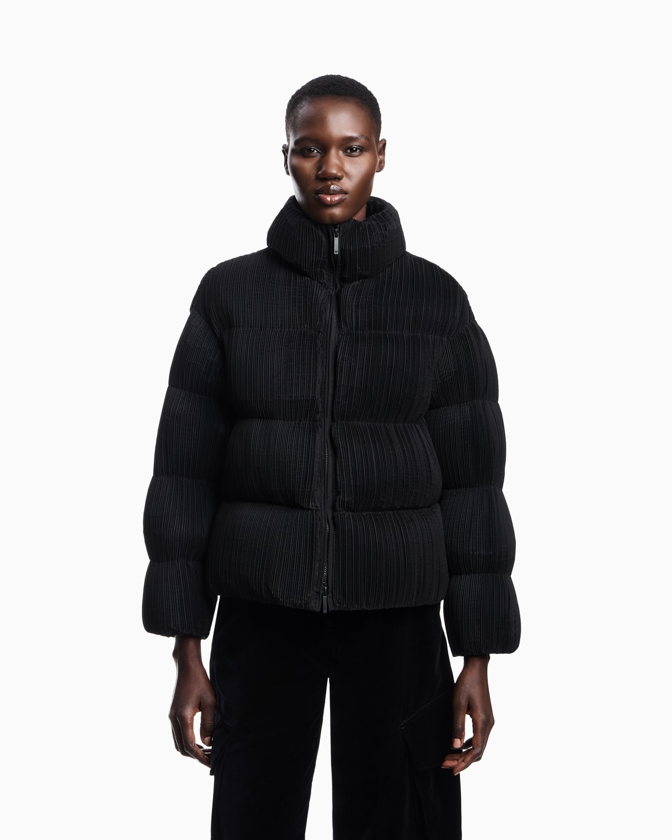 Pleated technical fabric jacket Slide 3