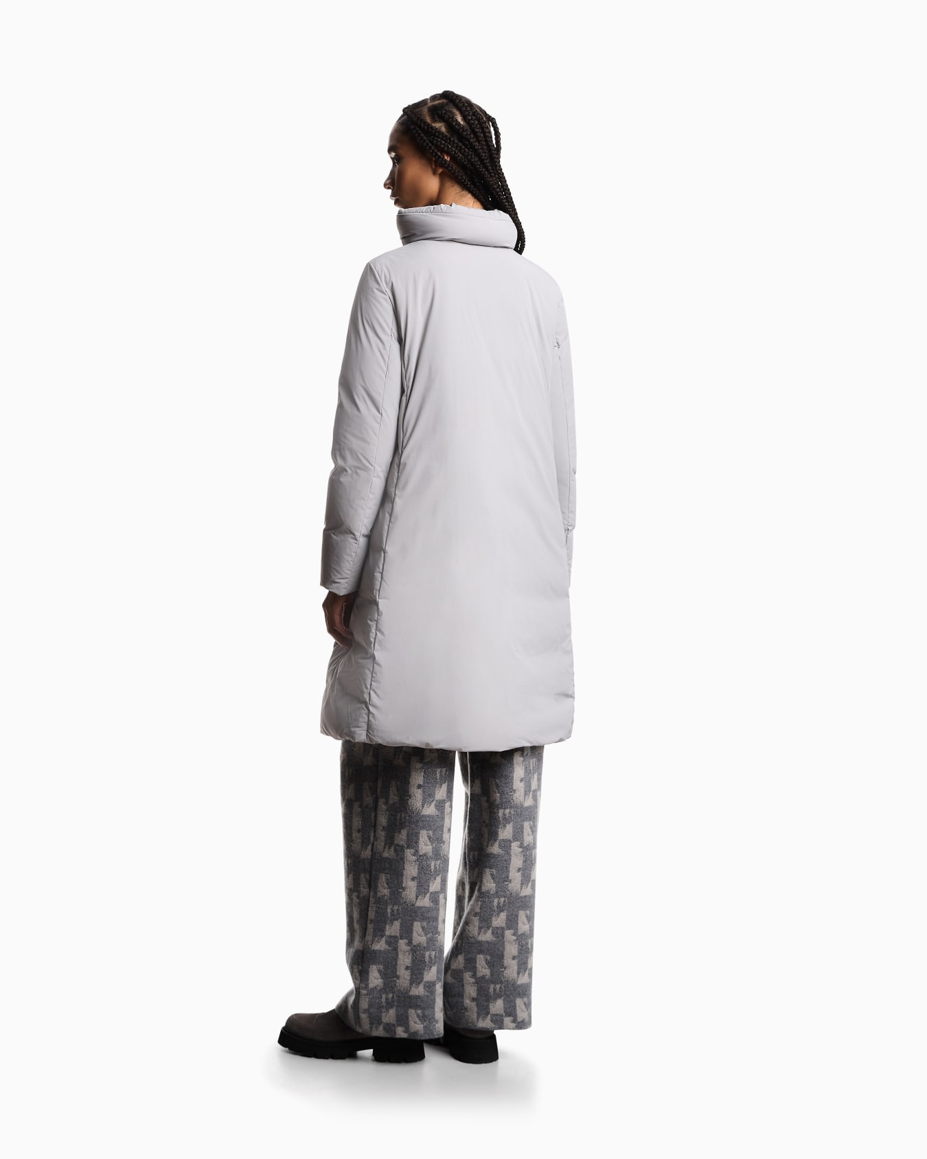 ASV stretch-nylon water-repellent long down jacket Slide 2
