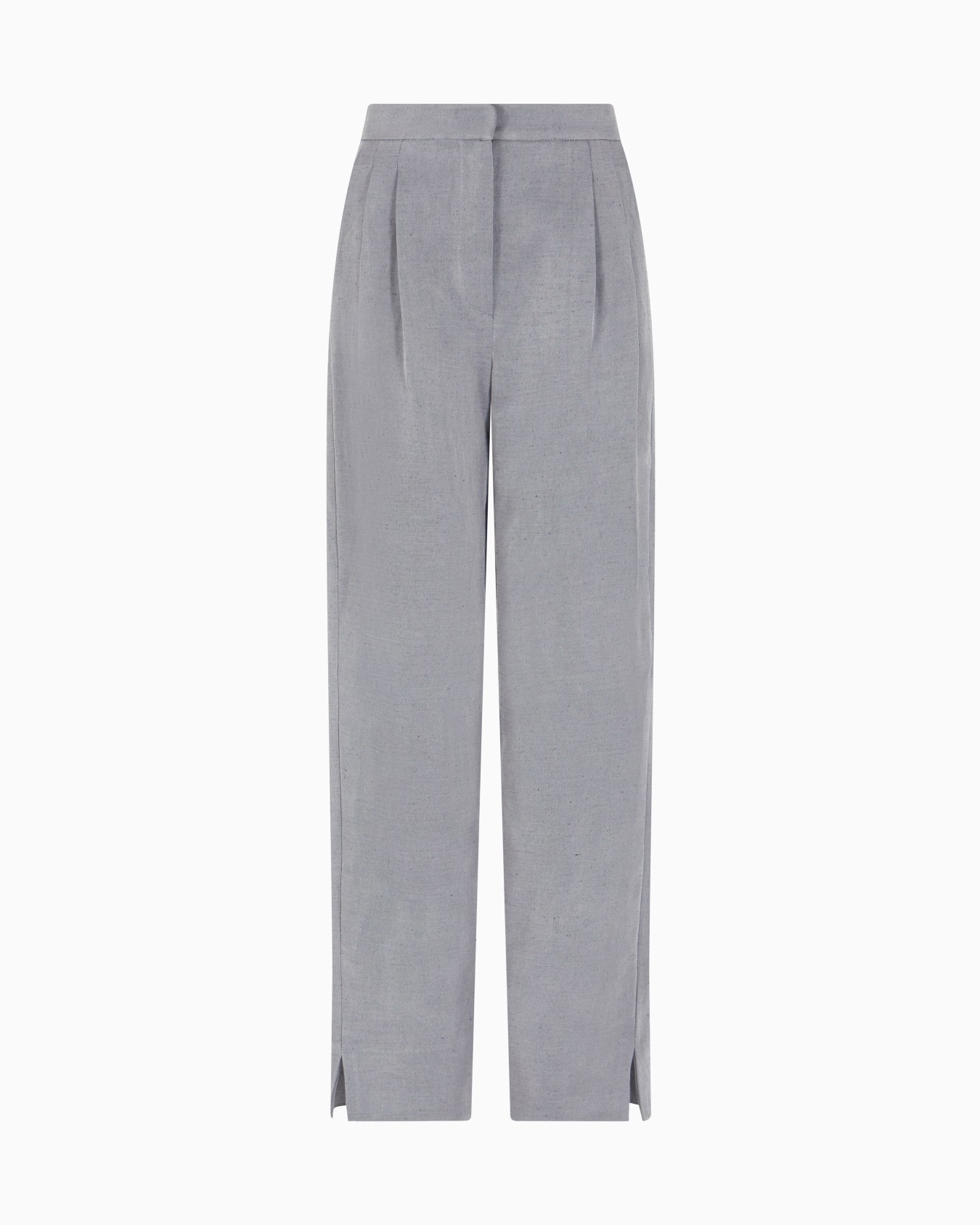 Icon linen-blend trousers with pleats Slide 0