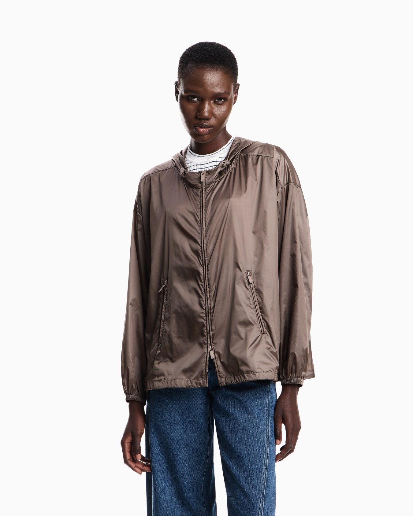 Blouson à capuche en nylon déperlant Diapositive 3