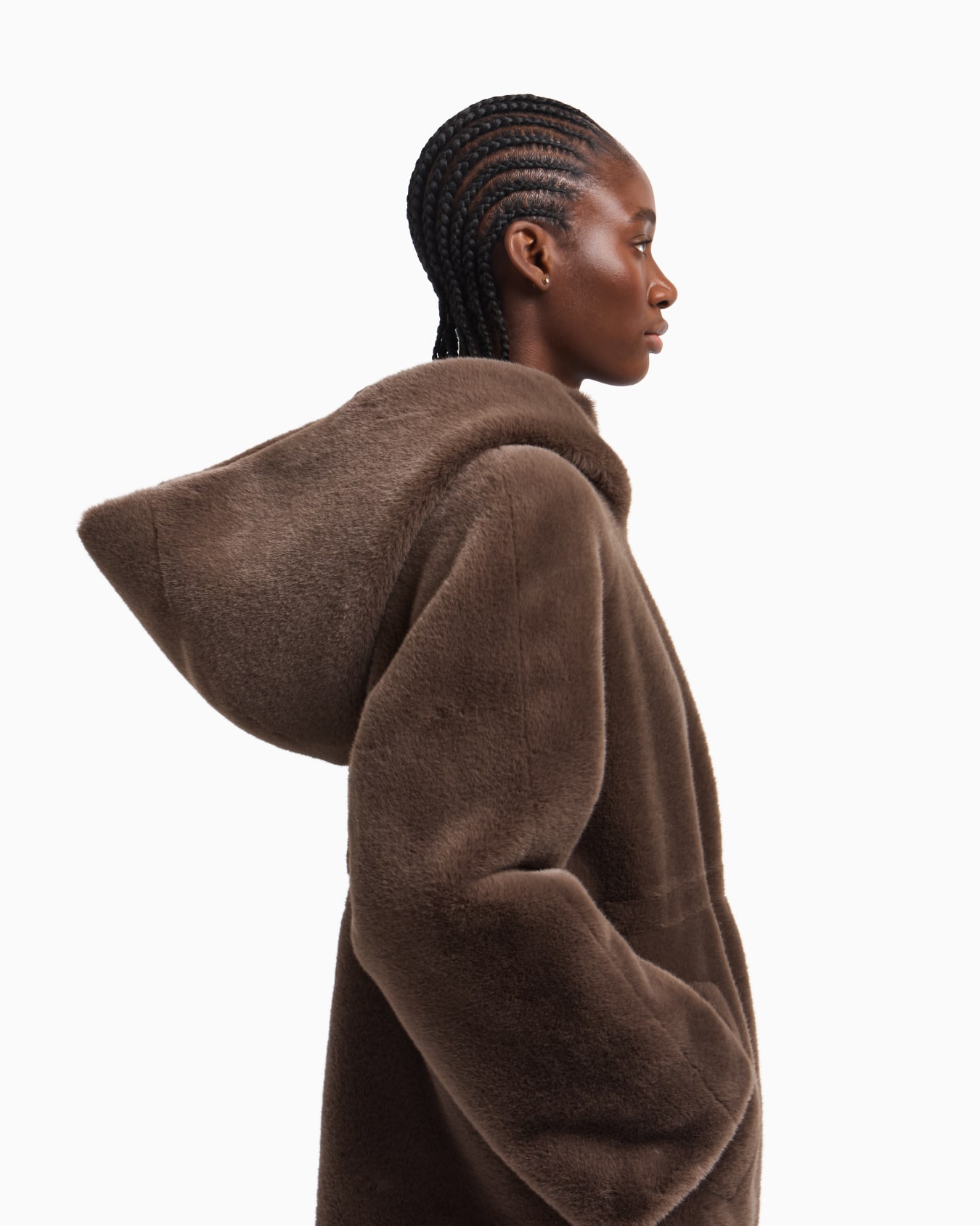 Faux-fur reversible blouson with hood and drawstring Slide 6