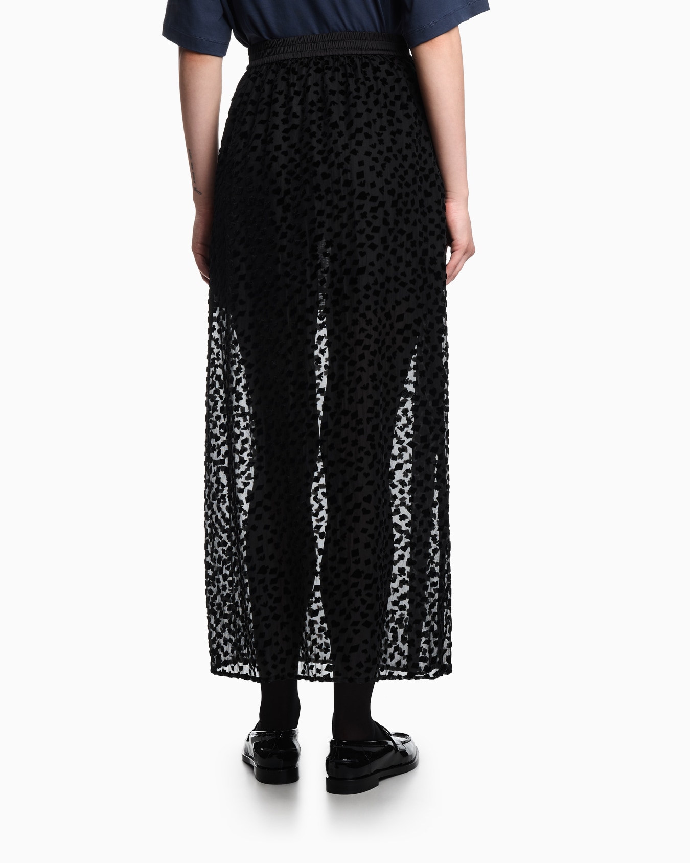 ASV Jeu de Cartes long skirt in devoré tulle Slide 2