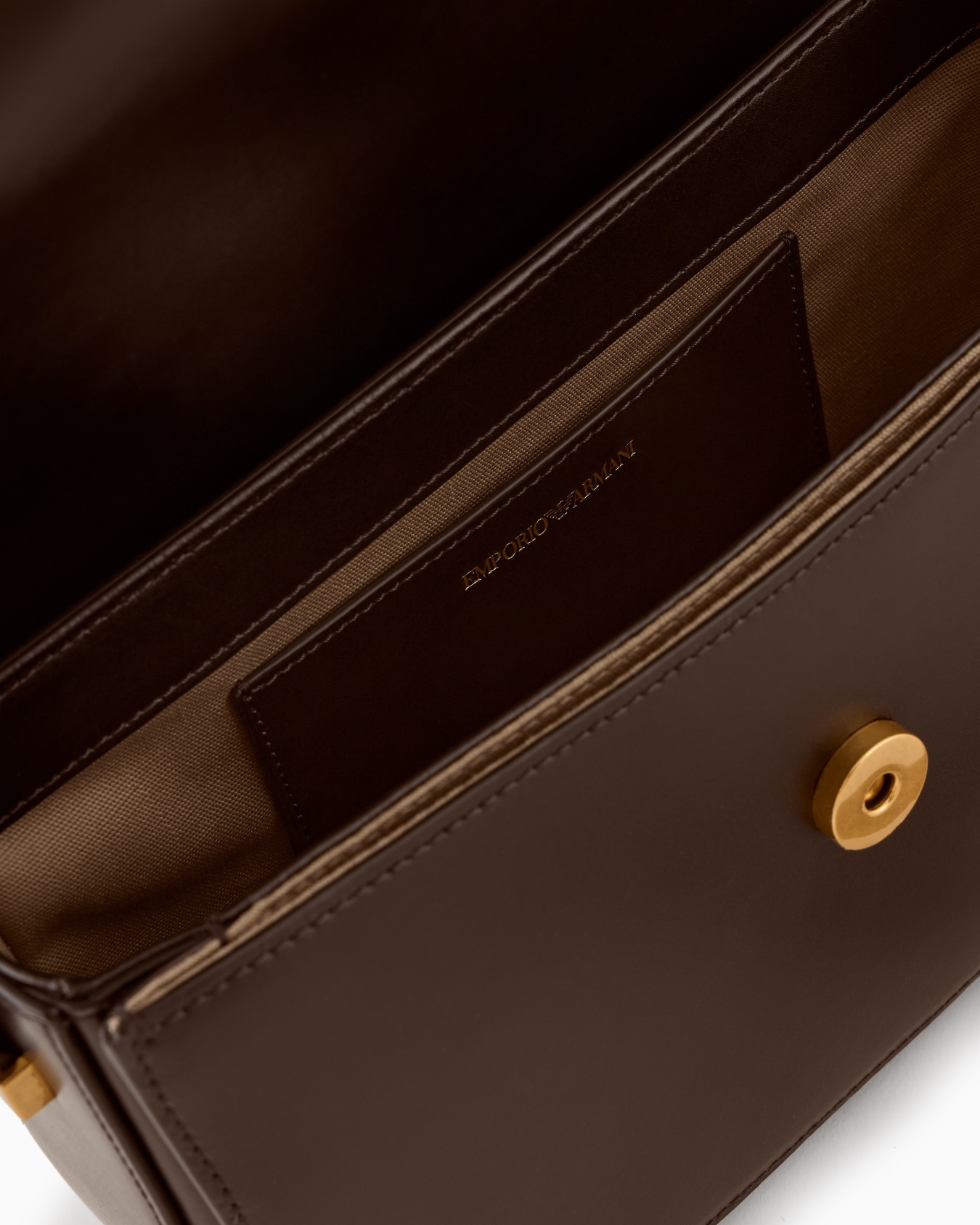 Smooth leather shoulder bag with metal eagle logo Slide 3