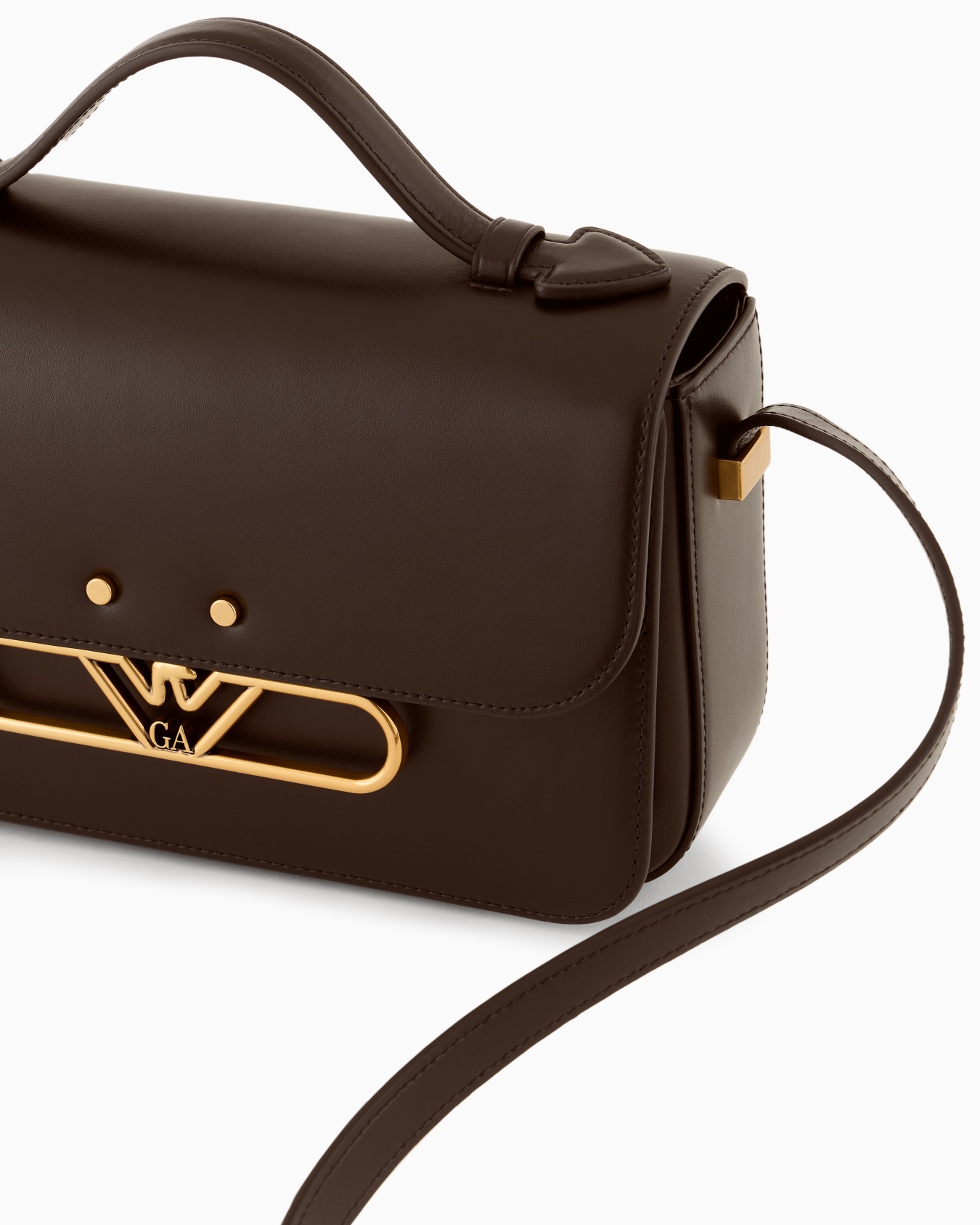 Smooth leather shoulder bag with metal eagle logo Slide 4