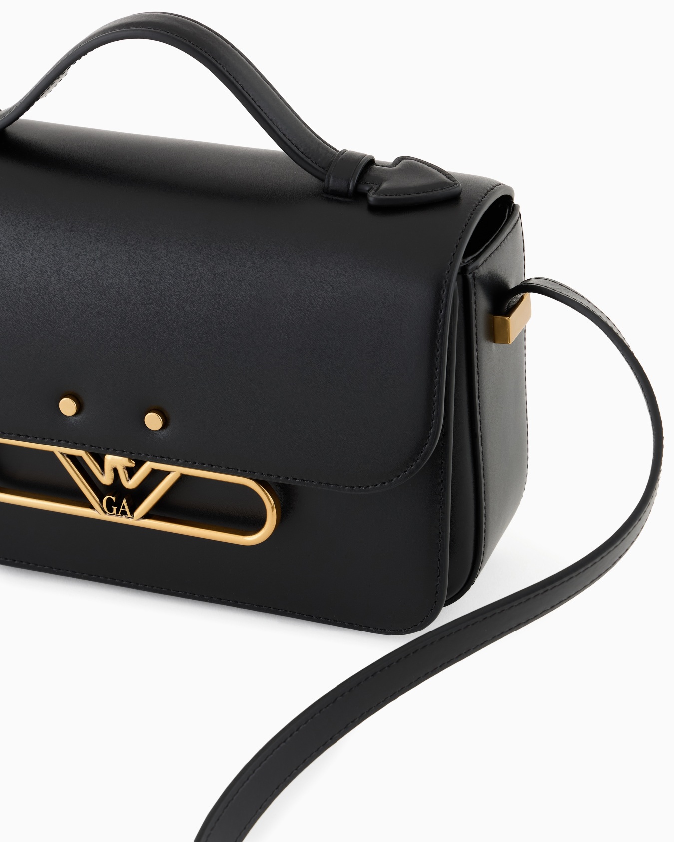 Smooth leather shoulder bag with metal eagle logo Slide 4