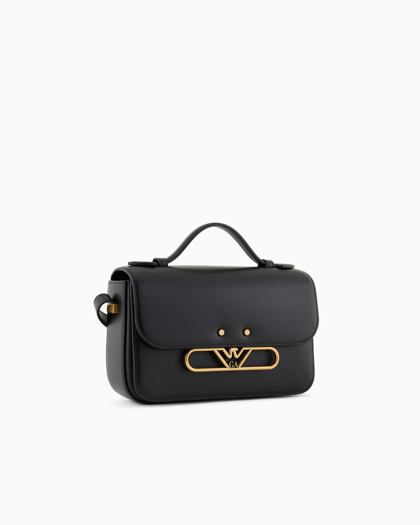 Smooth leather shoulder bag with metal eagle logo Slide 1