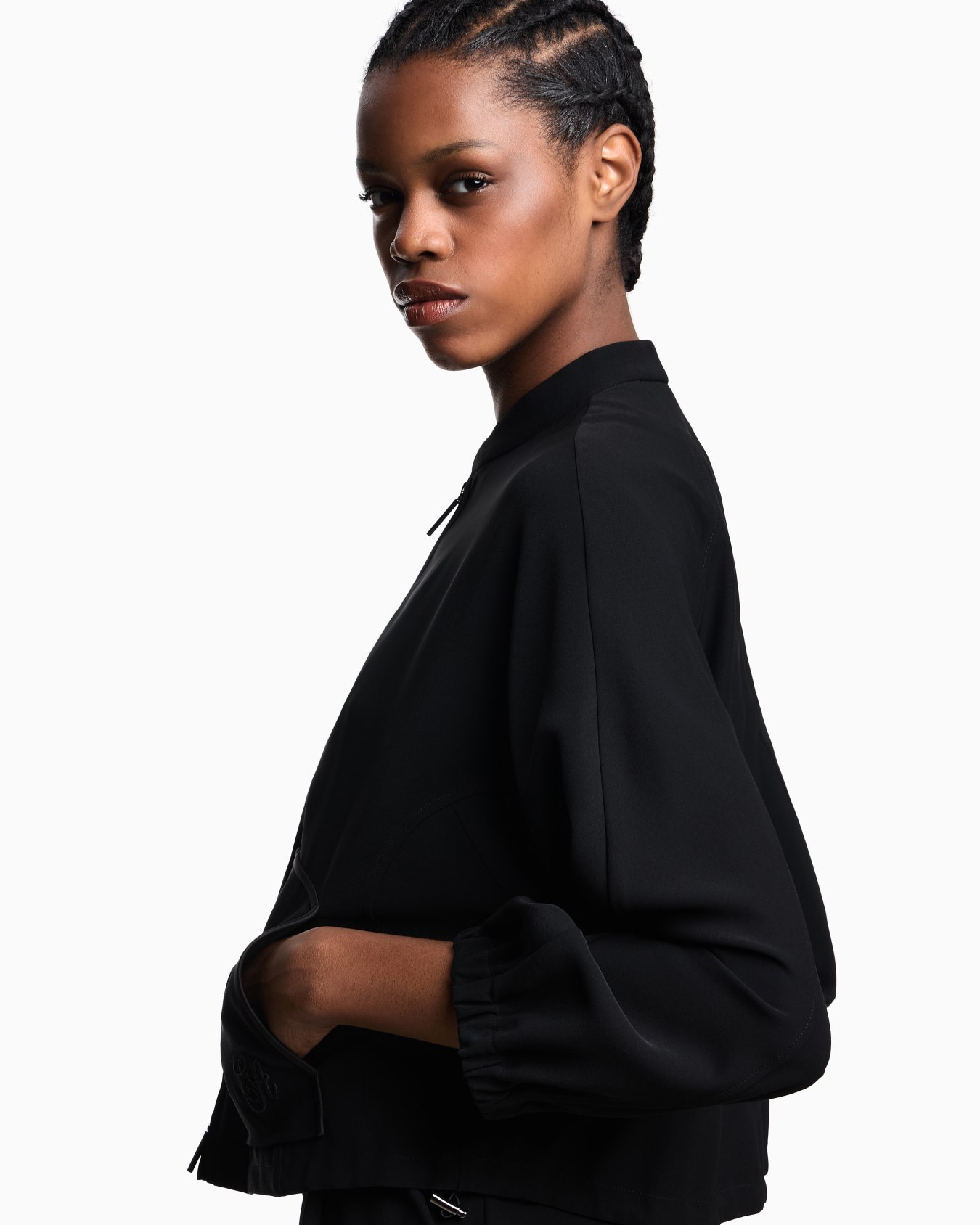 Technical cady blouson with logo embroidery Slide 4
