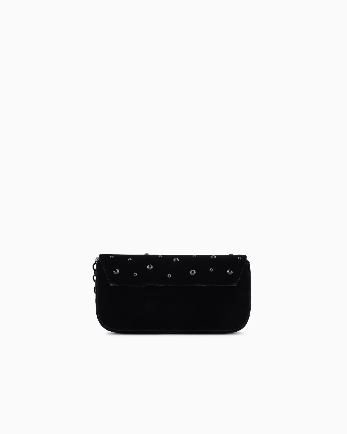 Sac mini à bandoulière en velours avec strass et logo aigle en métal Diapositive 2