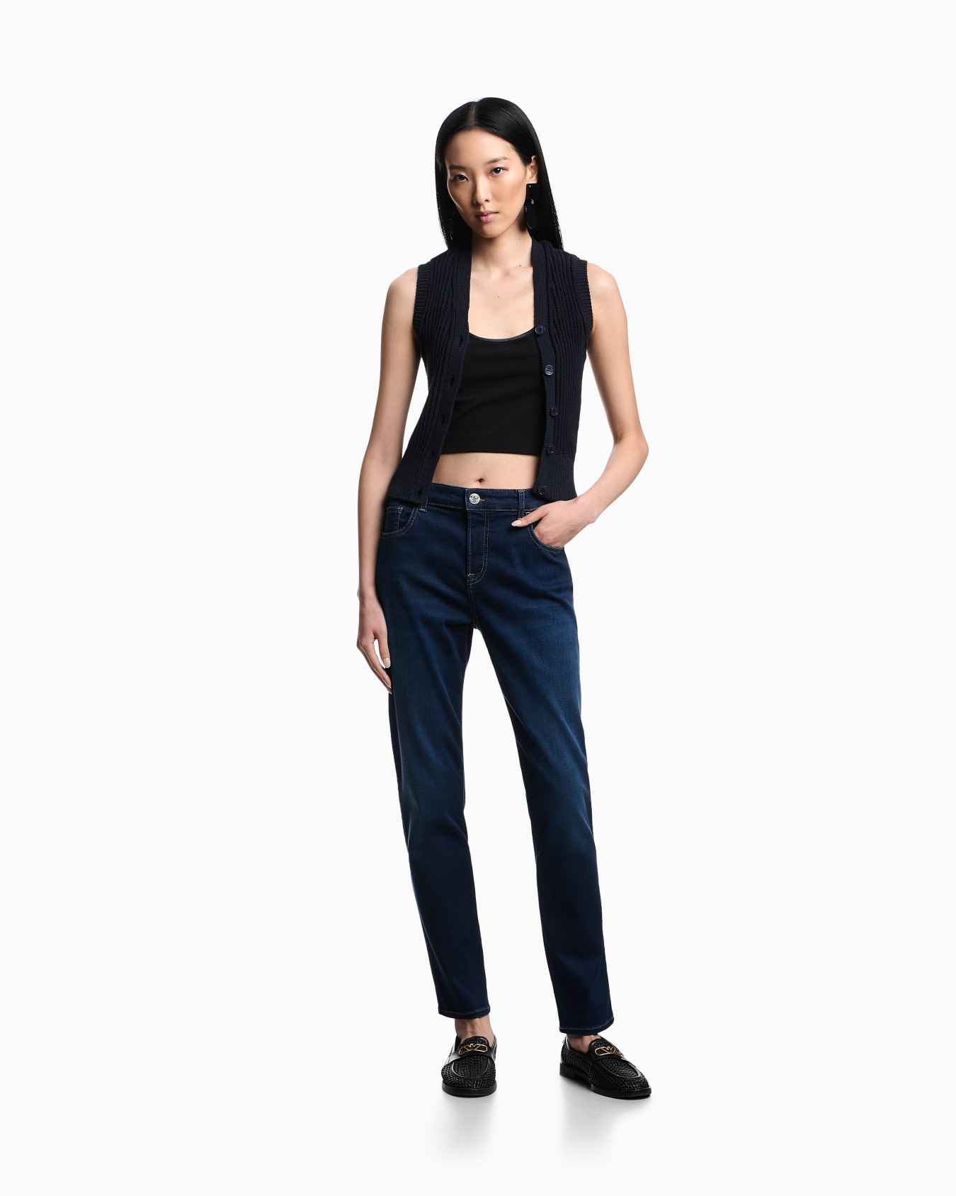 J36 mid-rise, straight-leg, stretch-denim jeans  Slide 1