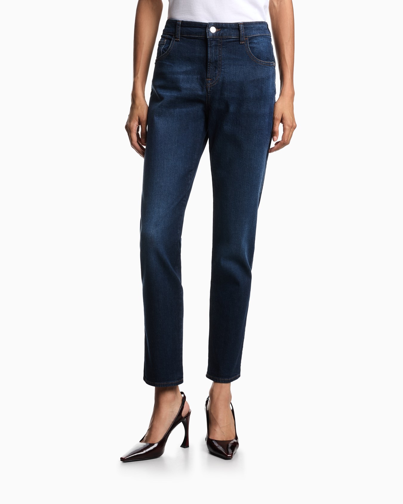 J36 Mid-rise, straight-leg, worn-look denim jeans Slide 3