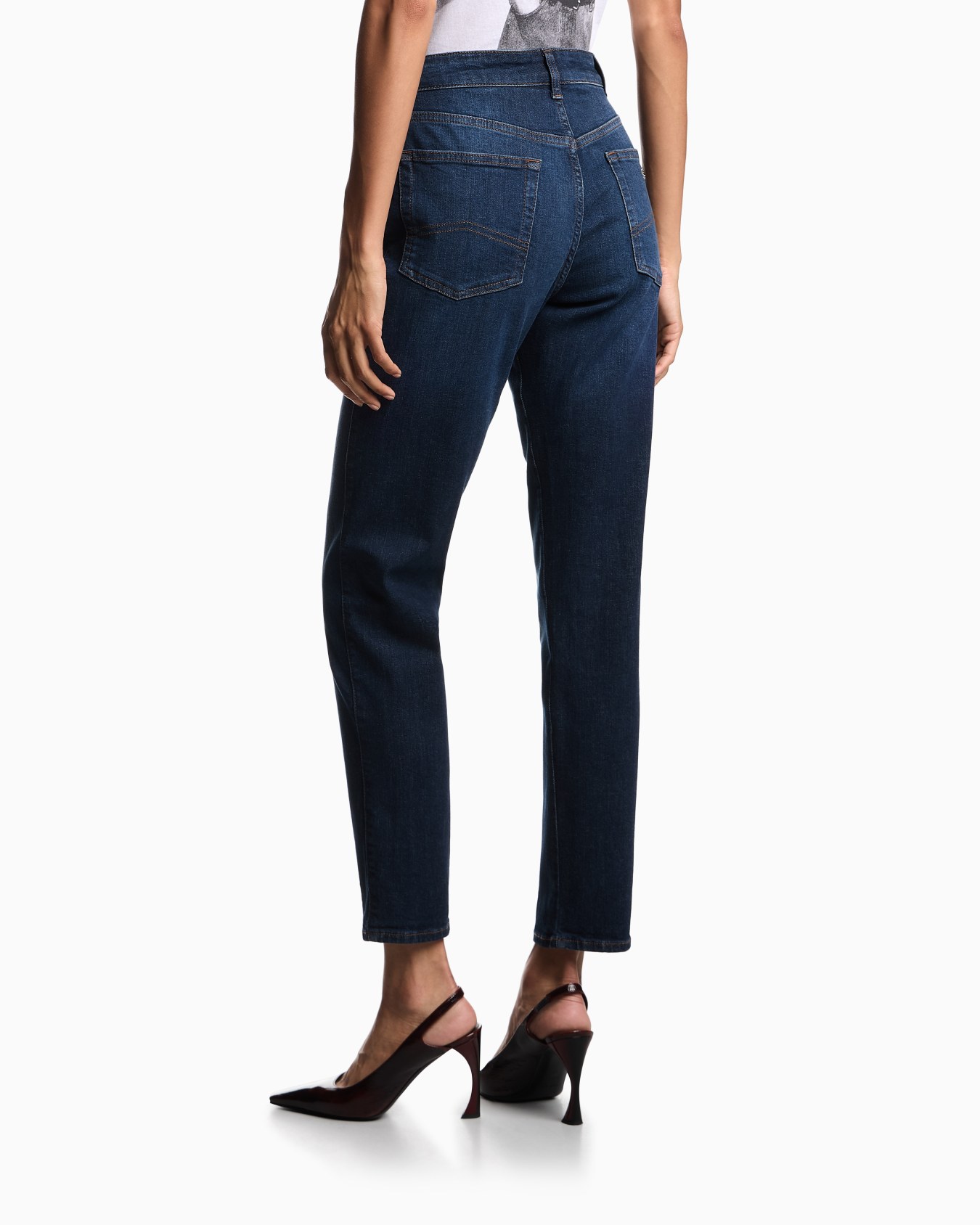 J36 Mid-rise, straight-leg, worn-look denim jeans Slide 2