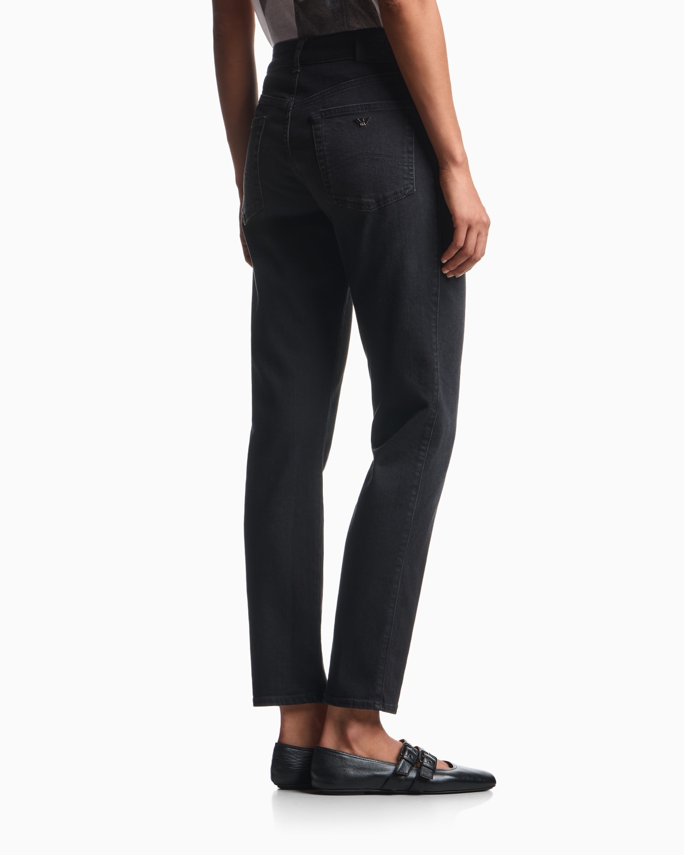 Jean J36 taille moyenne et jambe droite en denim effet usé Diapositive 2