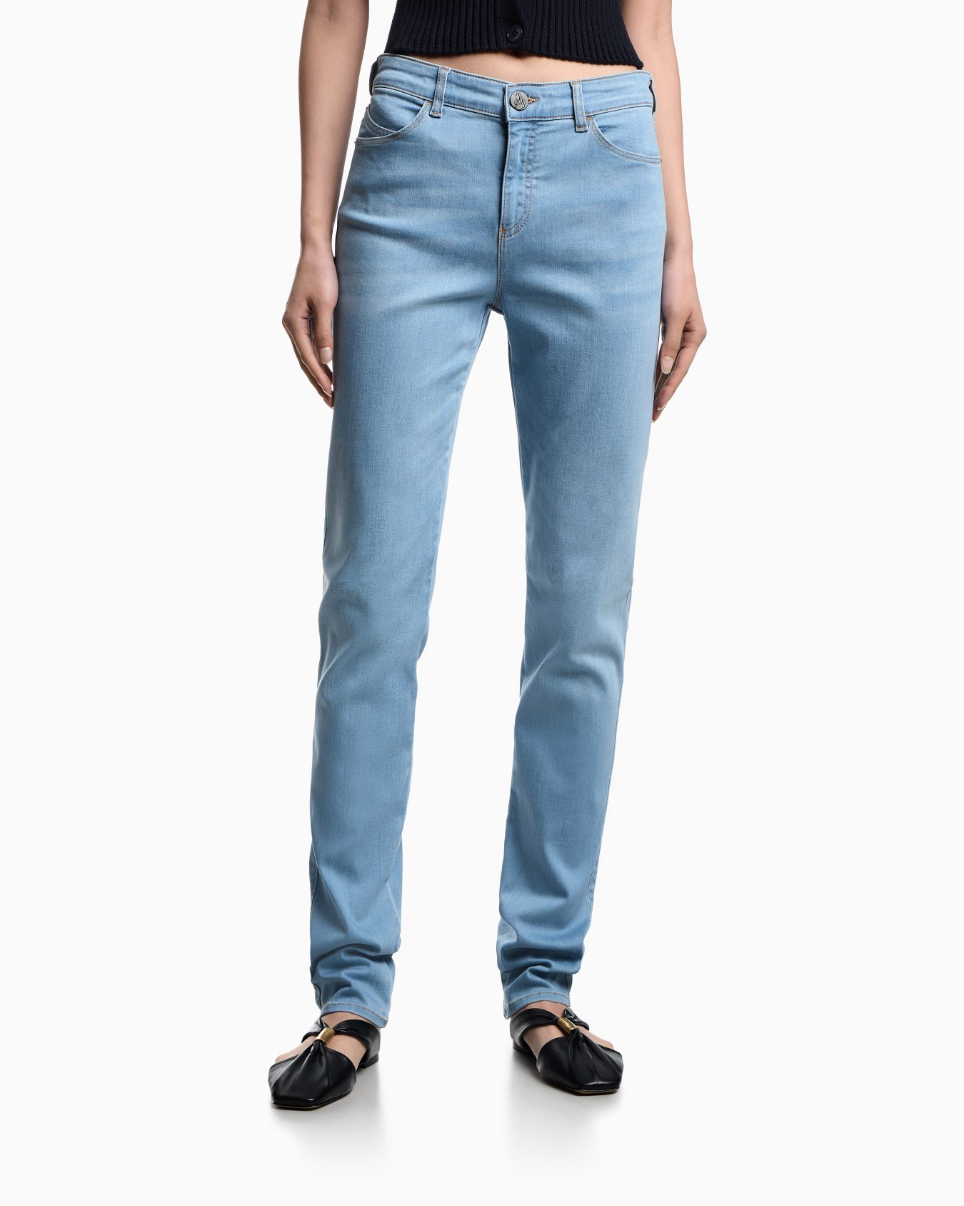 J18 mid-rise super-skinny leg jeans in stretch denim  Slide 3