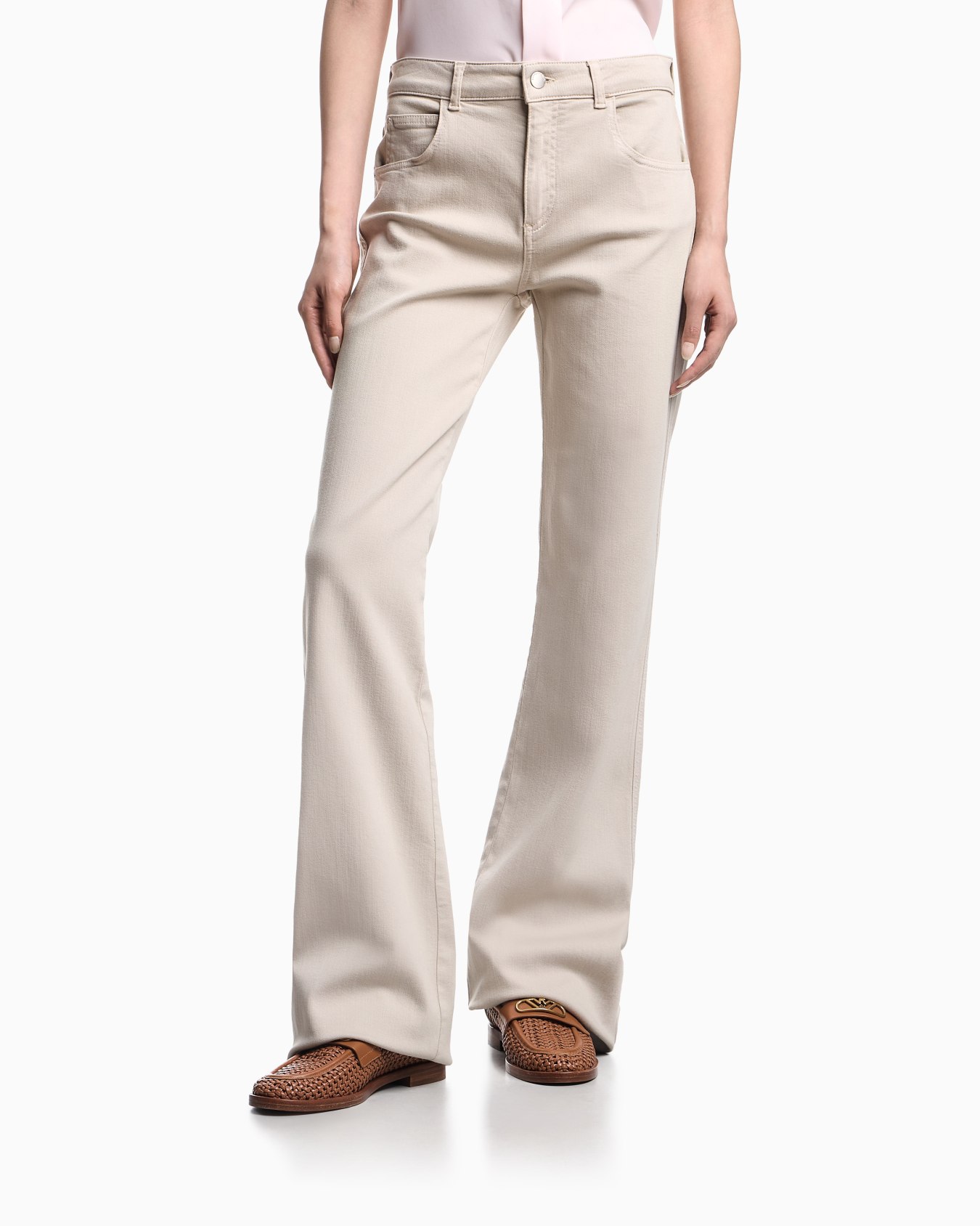 J9D mid-rise jeans with a flared hem in a garment-dyed viscose blend Slide 3
