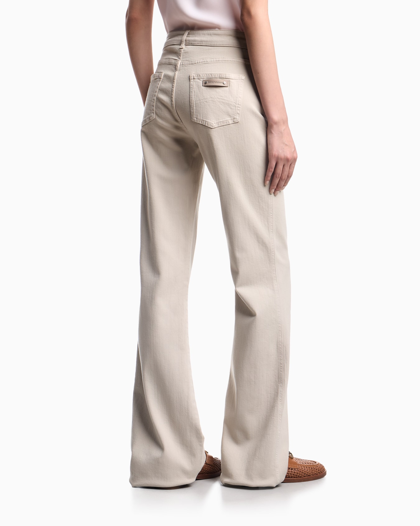 J9D mid-rise jeans with a flared hem in a garment-dyed viscose blend Slide 2