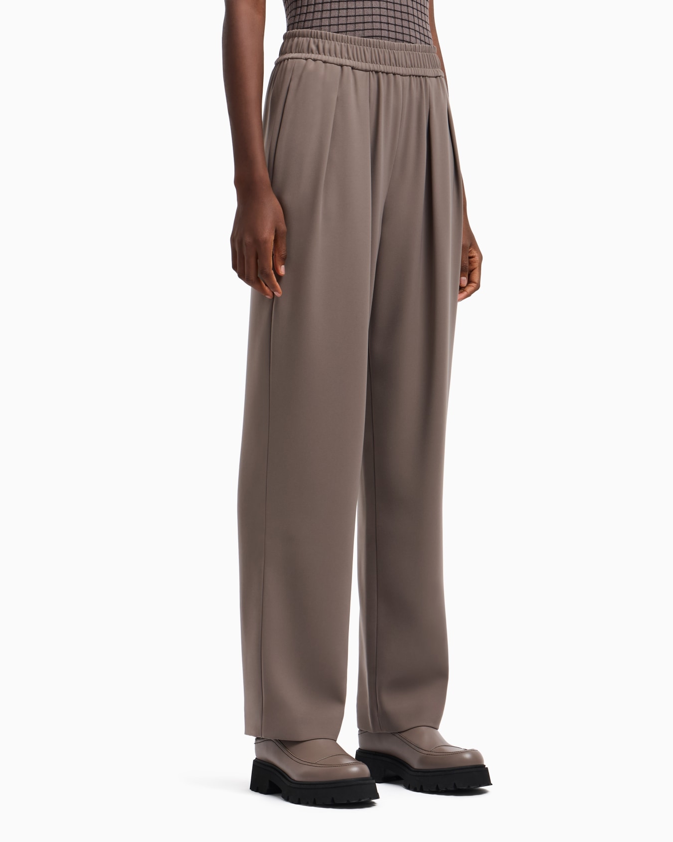 Pantalon en cady technique à taille élastique Diapositive 3