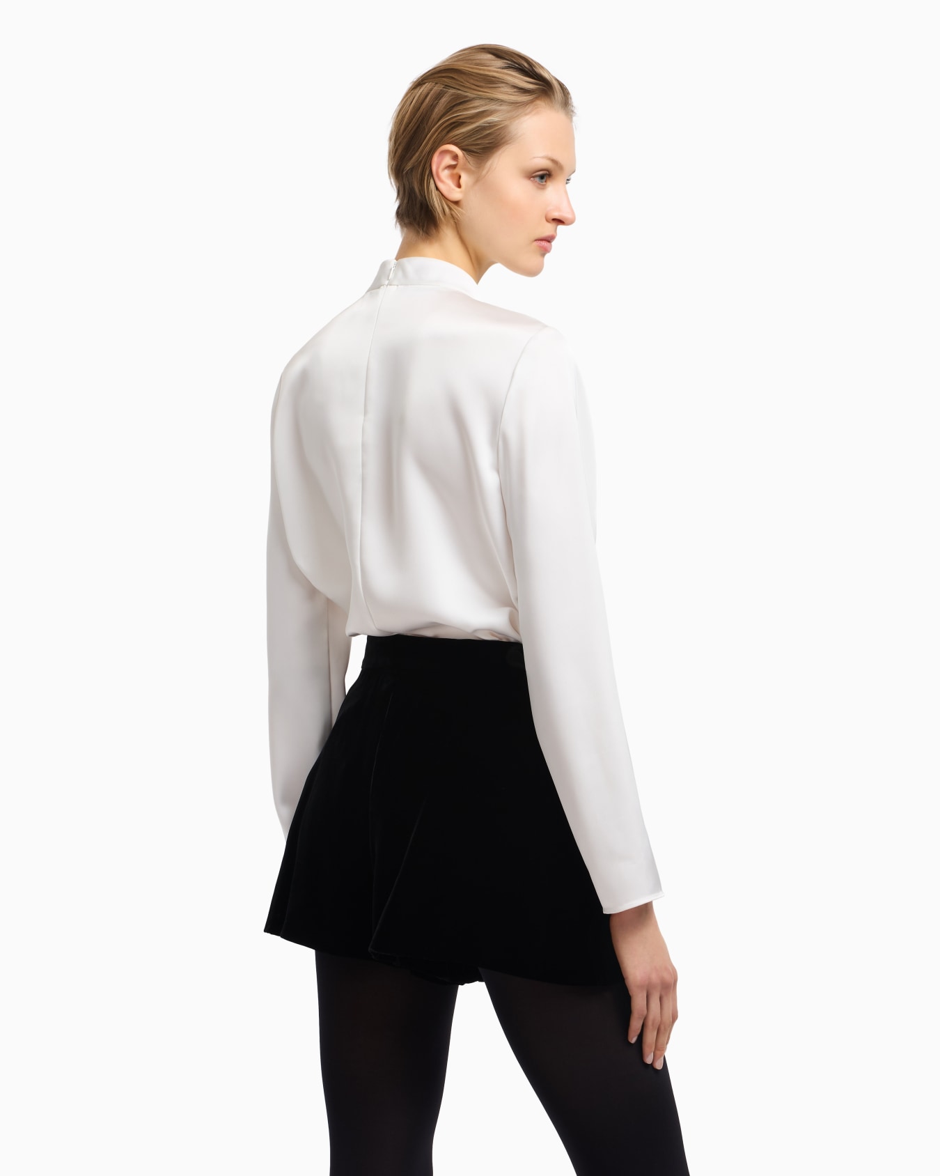Blouse with satin flower detail Slide 2