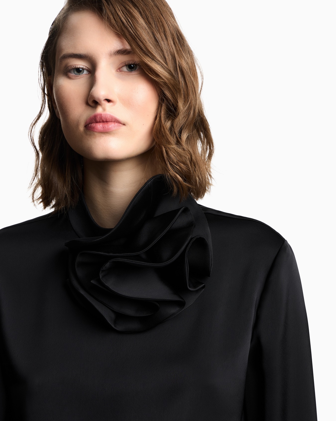 Blouse with satin flower detail Slide 4