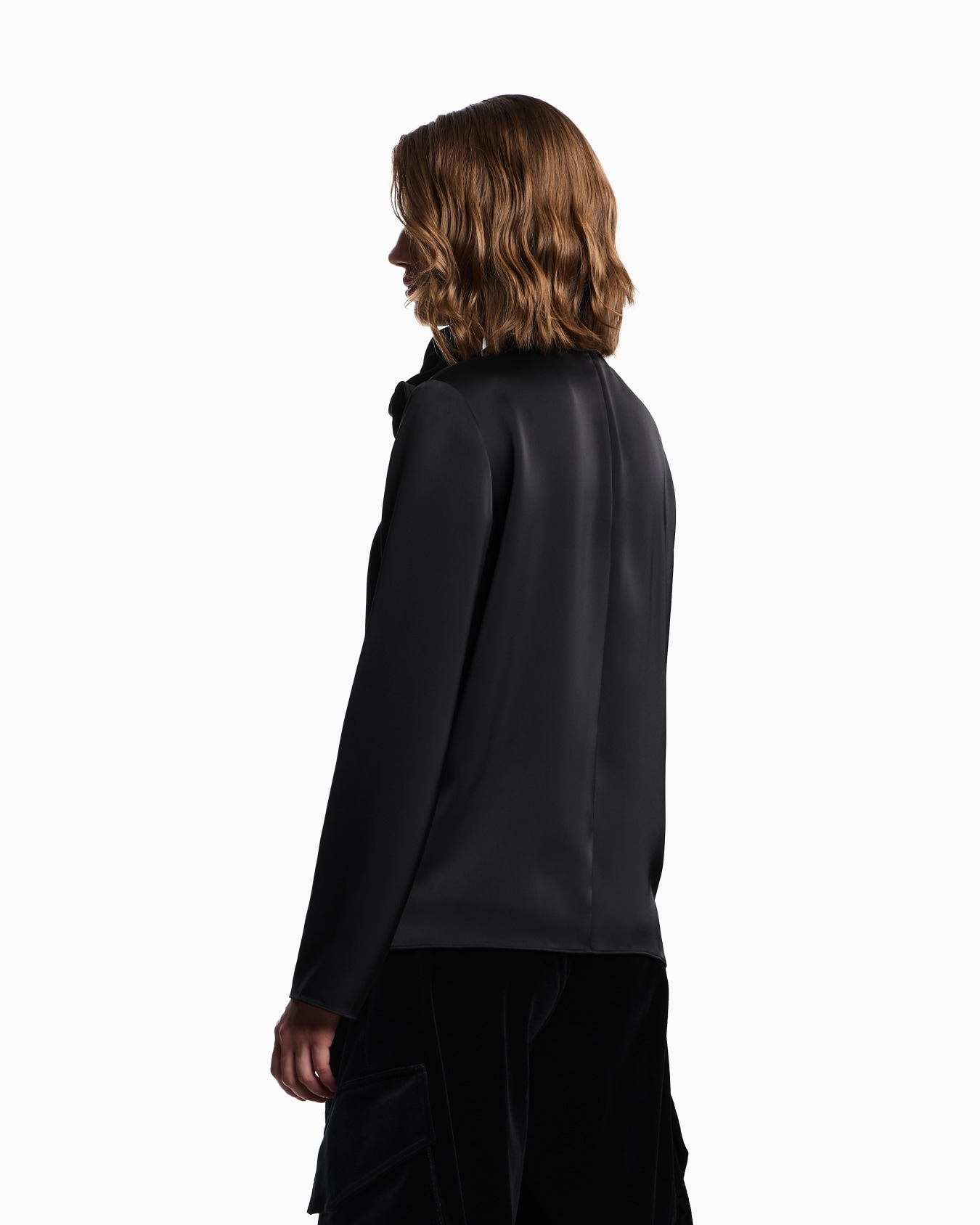 Blouse with satin flower detail Slide 2