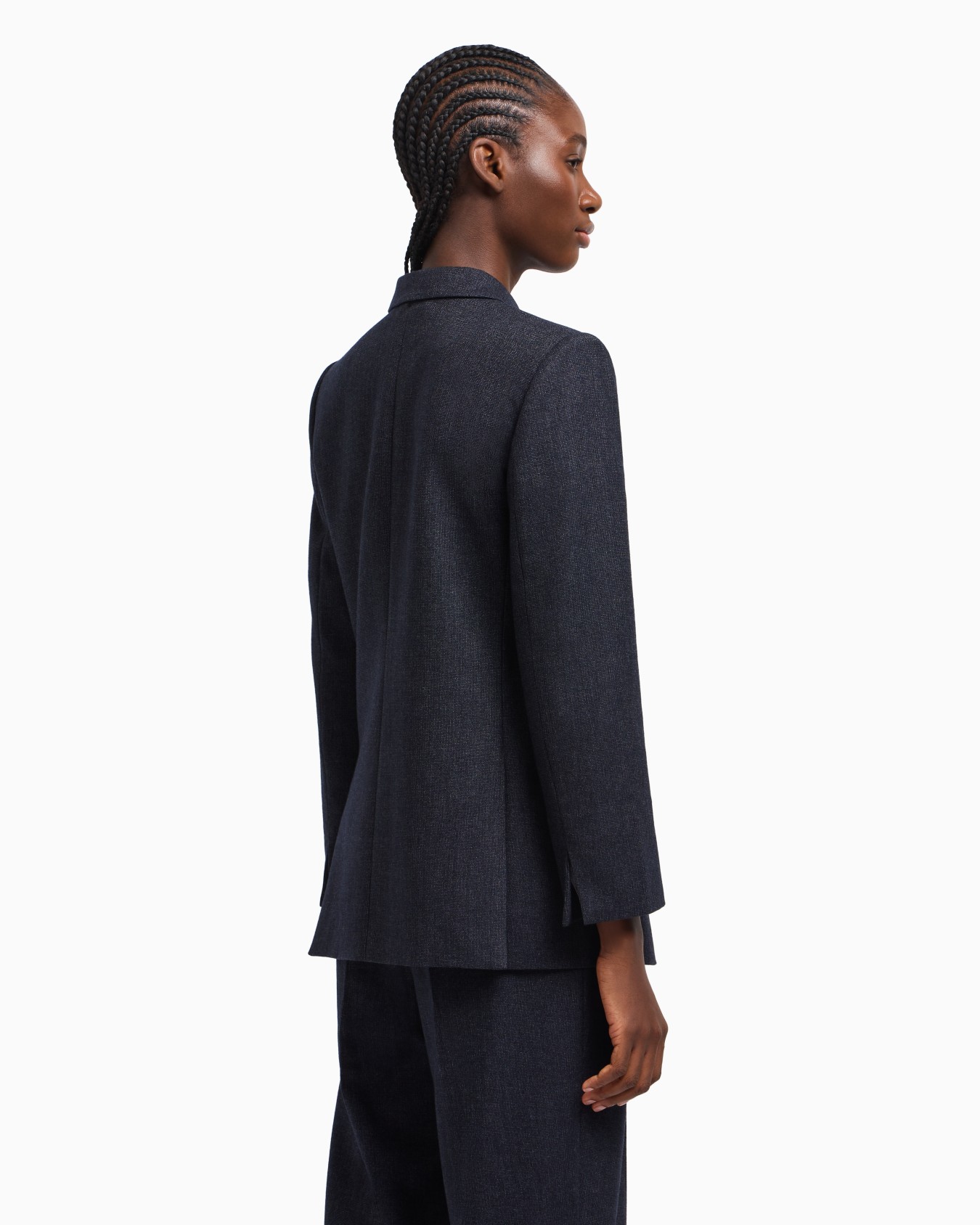 Double-breasted blazer in a mouliné wool blend Slide 3
