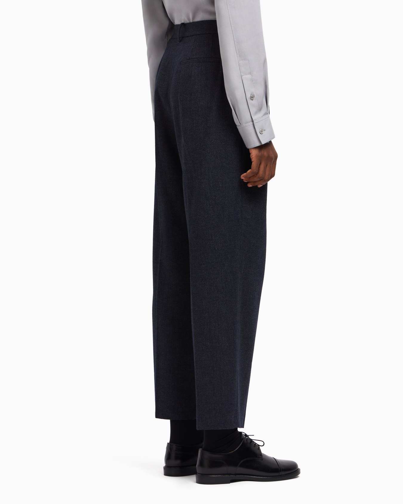 Mouliné wool-blend trousers with darts Slide 3