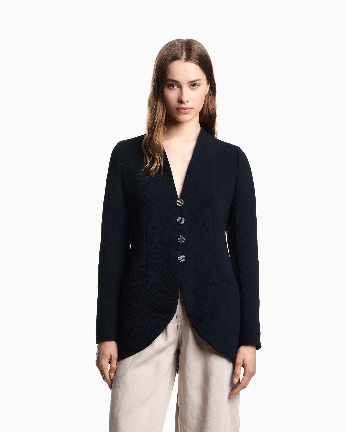Crêpe-effect cady blazer Slide 3