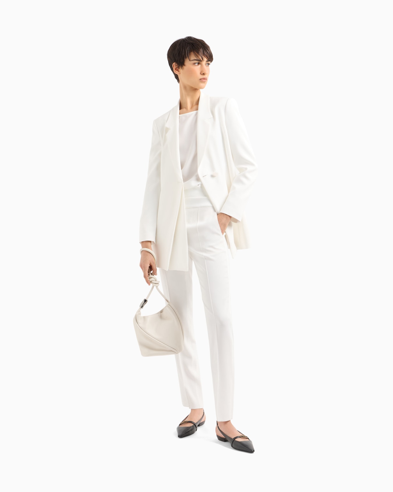 Blazer monopetto in enver satin Slide 1