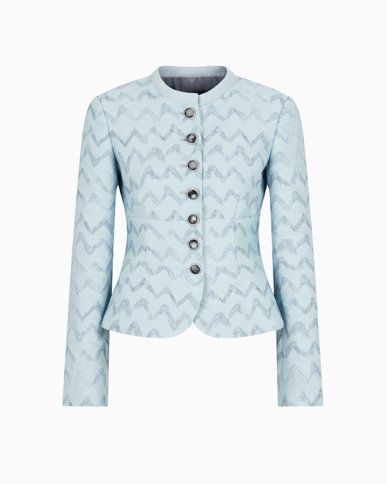 Single-breasted jacket in chevron jacquard Slide 0