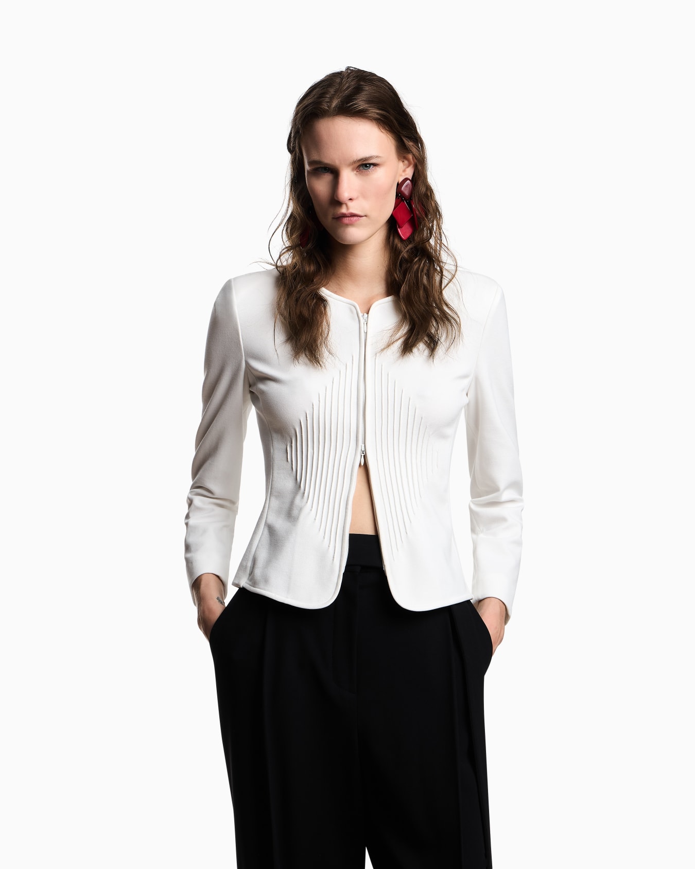 Chaqueta con tirantes de punto Milano  Diapositiva 3