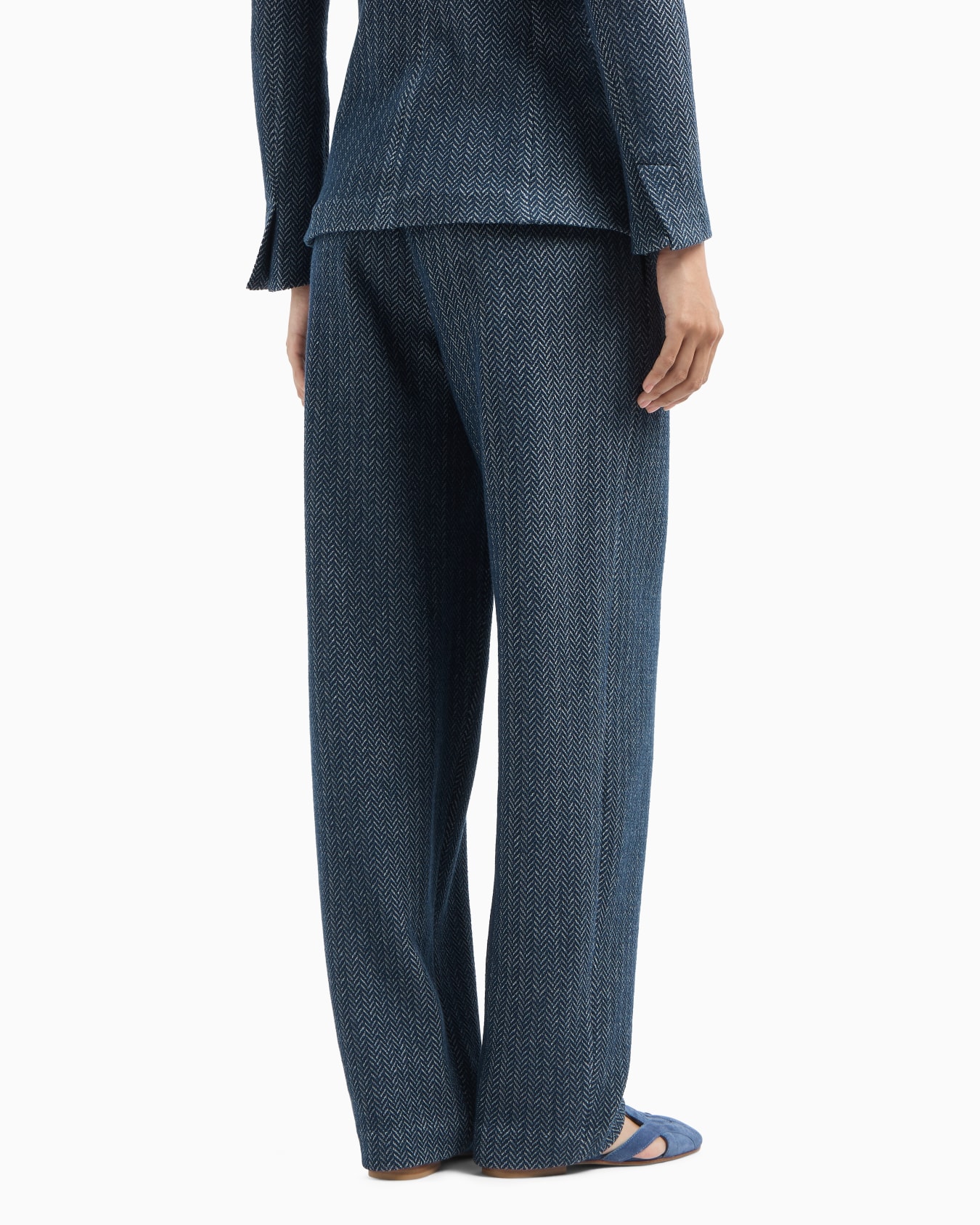 Chevron-motif jersey trousers Slide 2