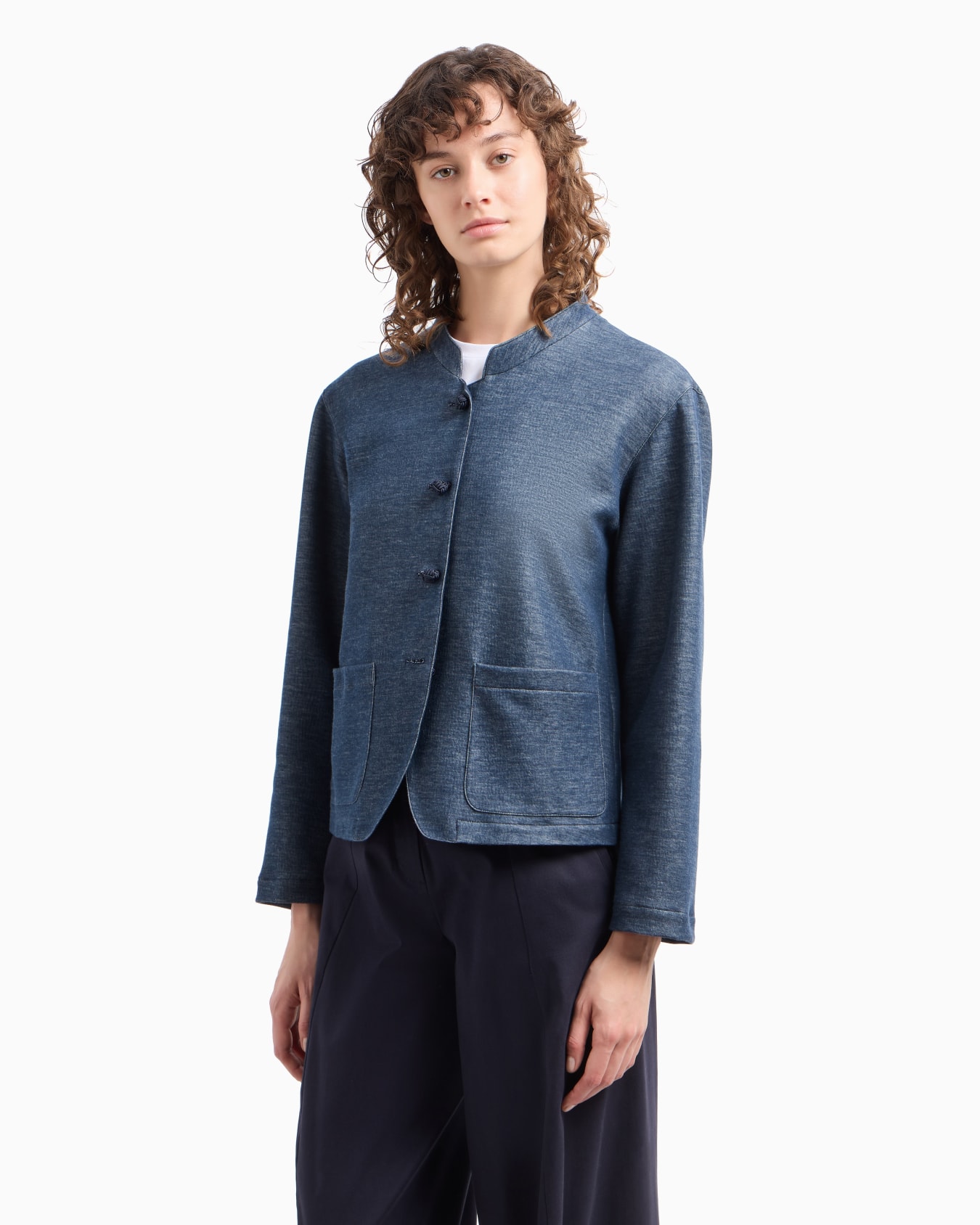 Guru-collared, double-jersey jacket Slide 4