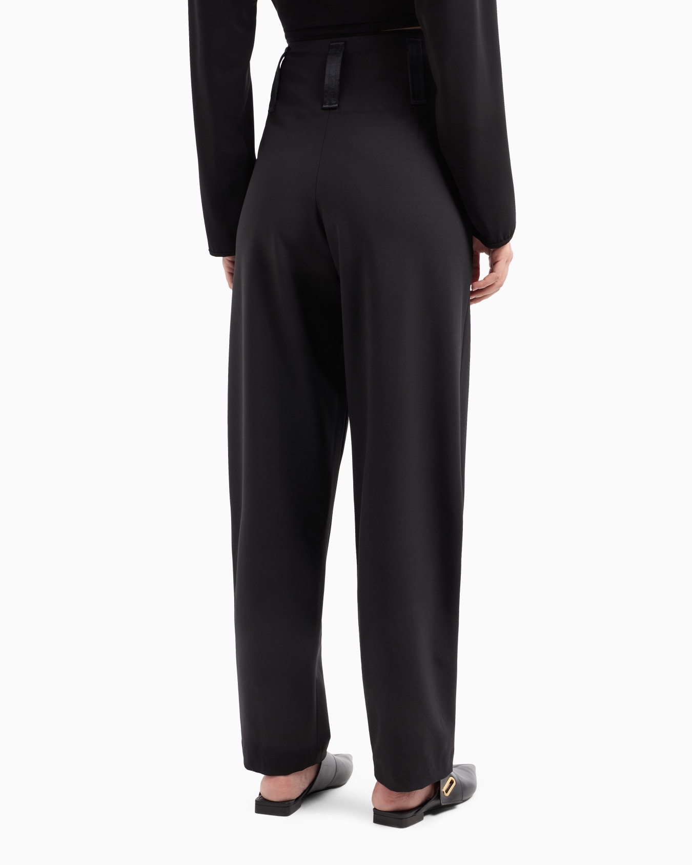 Pantalones de pernera ovalada en tela de lana elástica Dawn to Dusk Diapositiva 3