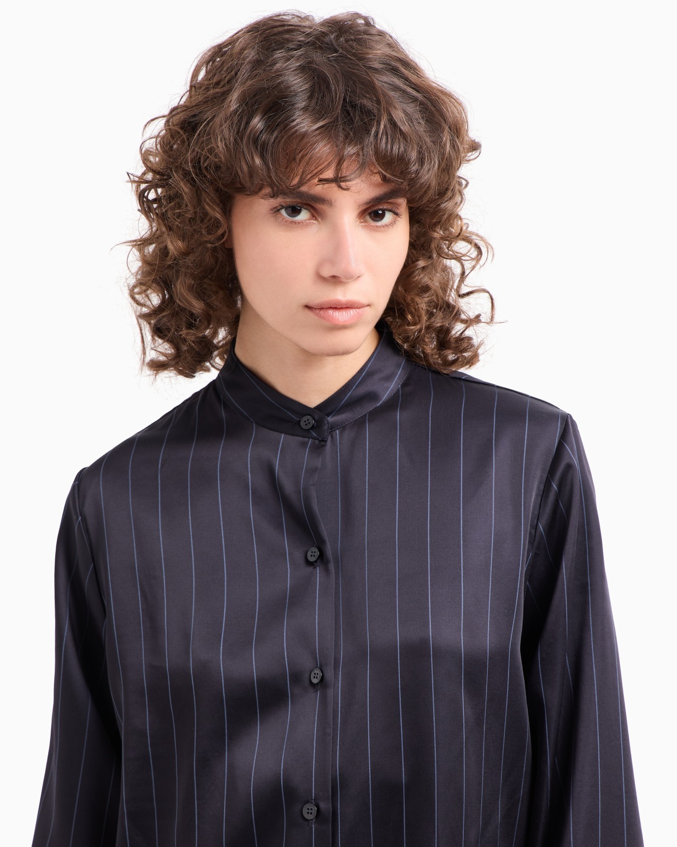 Camisa en mezcla de acetato a rayas Dawn to Dusk Diapositiva 5